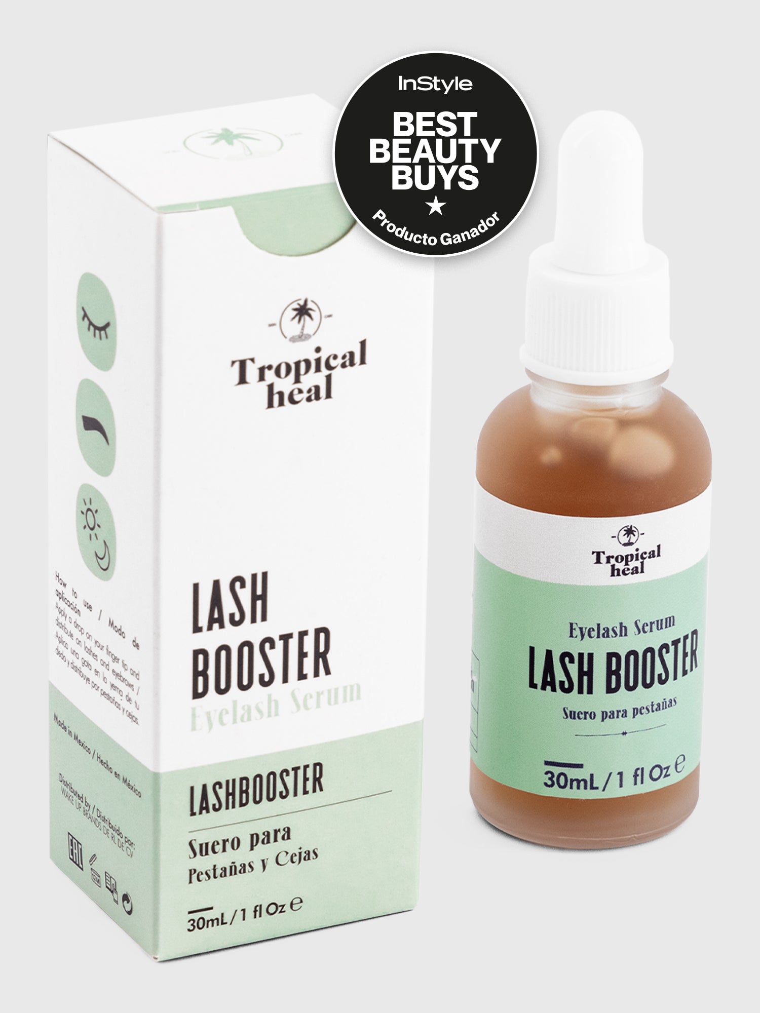 Serum alargador de pestañas y cejas con activos naturales