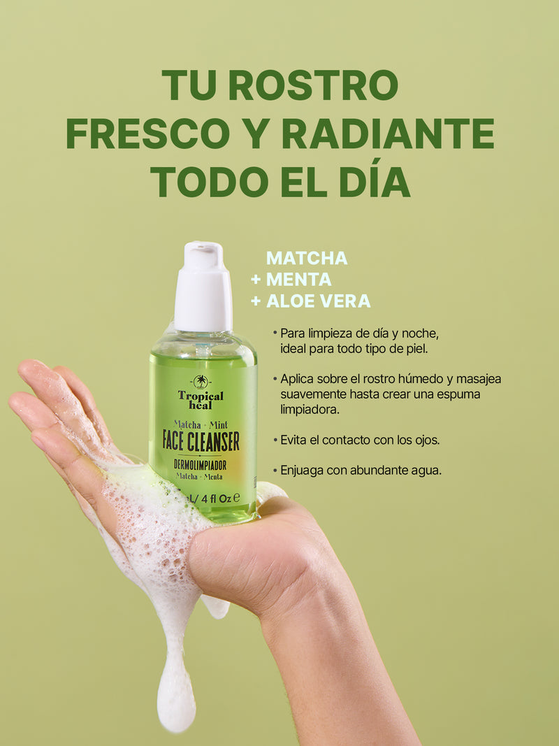 Dermolimpiador facial con matcha y menta para todo tipo de piel